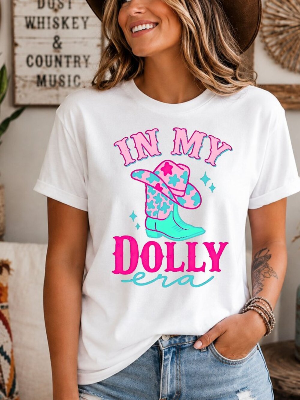 In My Dolly Era Western Graphic T Shirt Trendy Boutique Style Tee Womens